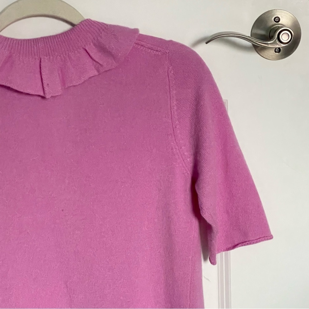 Neiman Marcus Cashmere Purple Pink Ruffled Cardigan Sweater 35056 - Picture 9 of 13